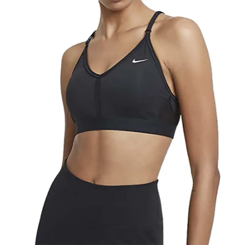 TOP NIKE INDY BRA SPALLINA STRETTA DONNA NERO e BIANCO TRAINING CROSSFIT