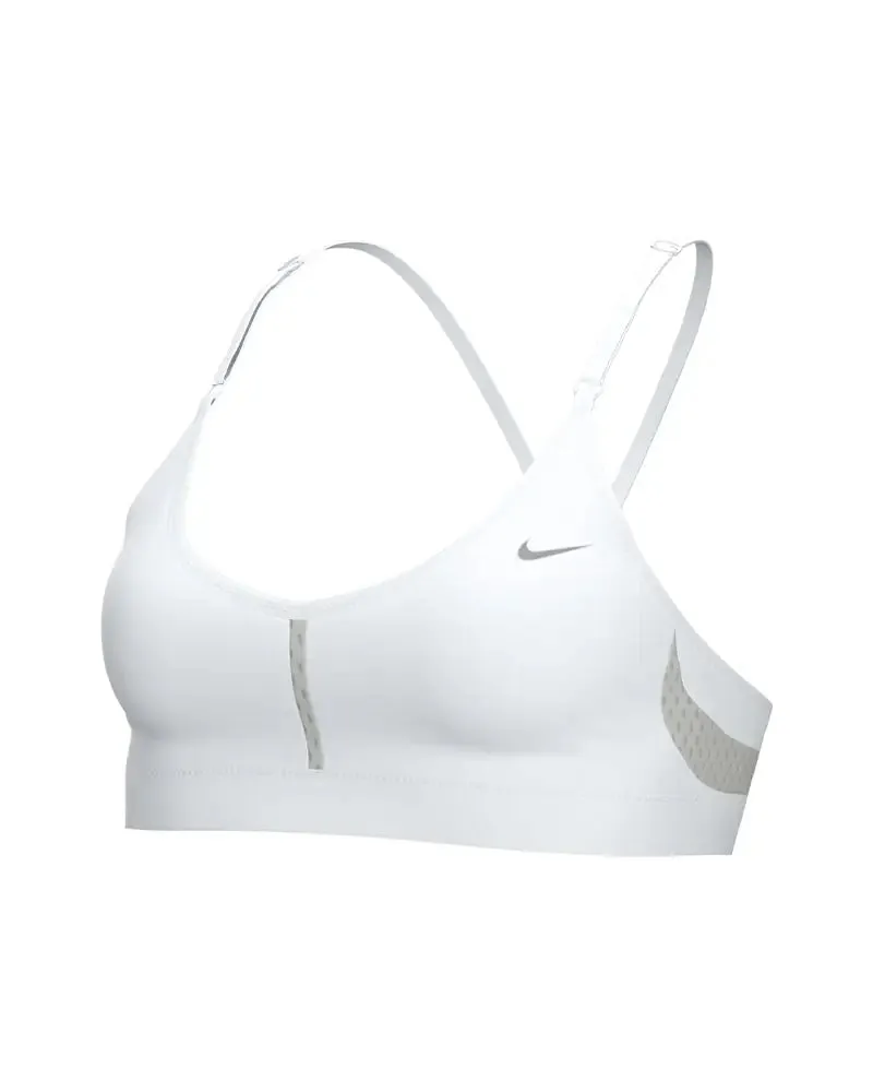 TOP NIKE INDY BRA SPALLINA STRETTA DONNA NERO e BIANCO TRAINING CROSSFIT