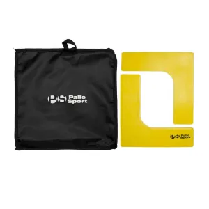 Training – L-Shaped Flat Rubber Markers - Set of 15 – Colour: Yellow