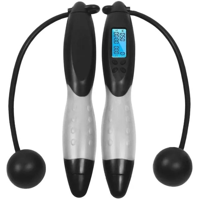 Unisex For Indoor Fitness Smart LCD Jump Skip Rope With Anti-Slip Handle