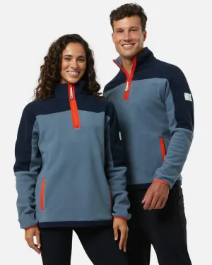Unisex Half Zip Polar Fleece | Stone Blue