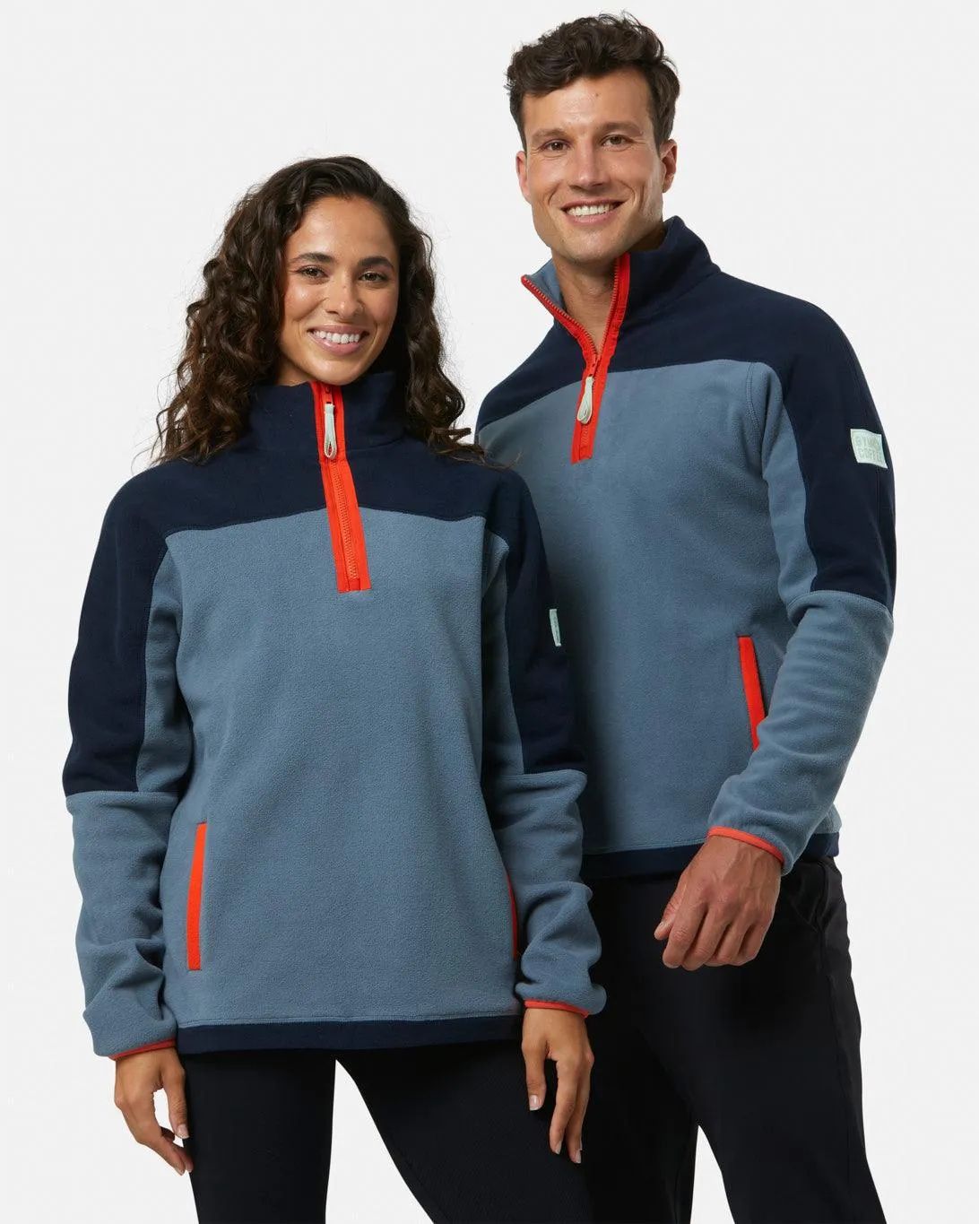 Unisex Half Zip Polar Fleece | Stone Blue