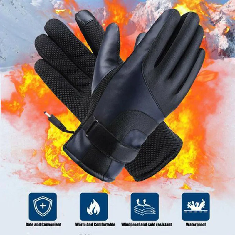 Up To 140°F Electric Waterproof/Snowproof Heated Gloves With Touch Screen Sensor