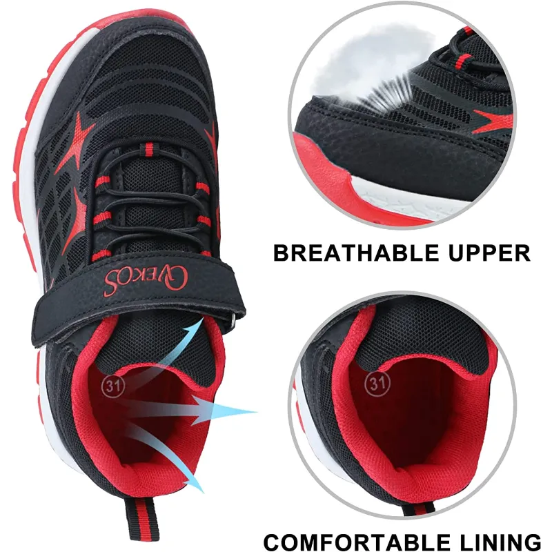 Velcro Lightweight Sneakers for Boys - Running and Outdoor Walking Shoes