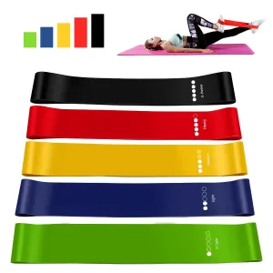 Versatile Yoga and Fitness Bands Set: Elevate Your Home Workouts with 5 Levels of Resistance