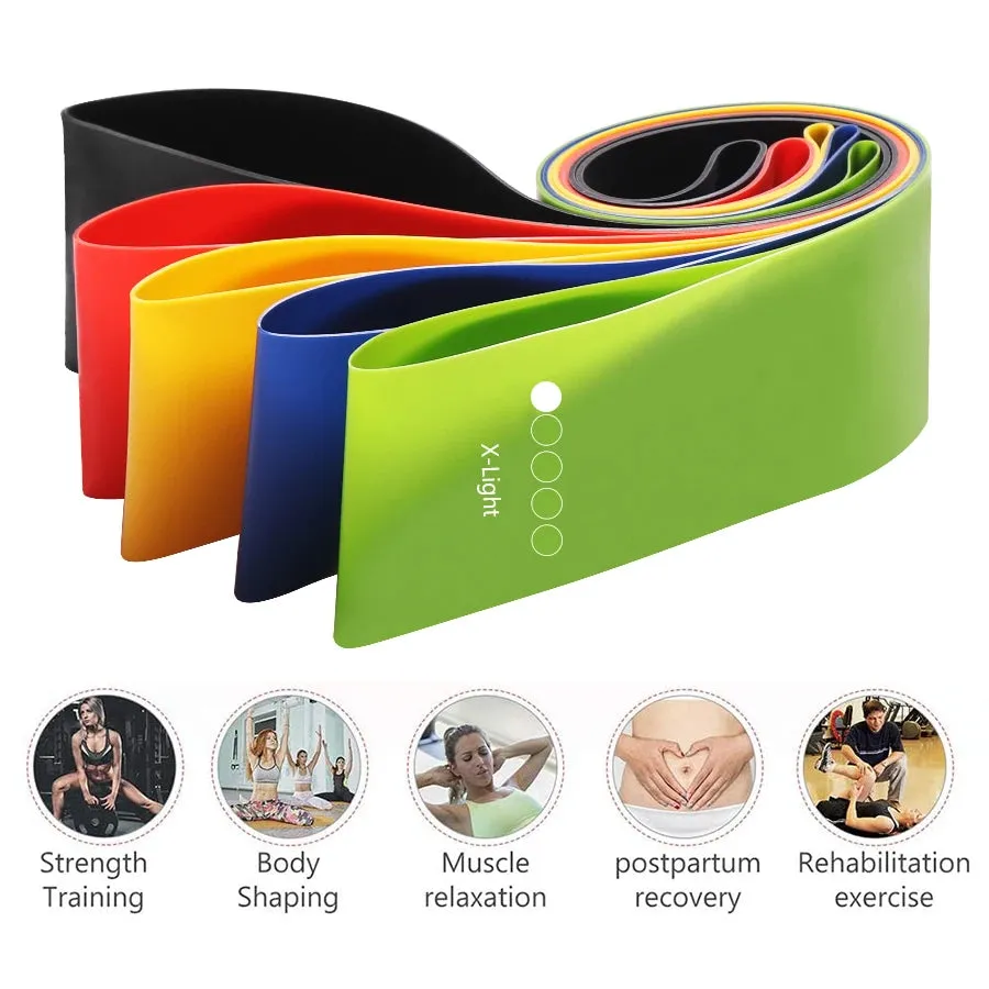 Versatile Yoga and Fitness Bands Set: Elevate Your Home Workouts with 5 Levels of Resistance