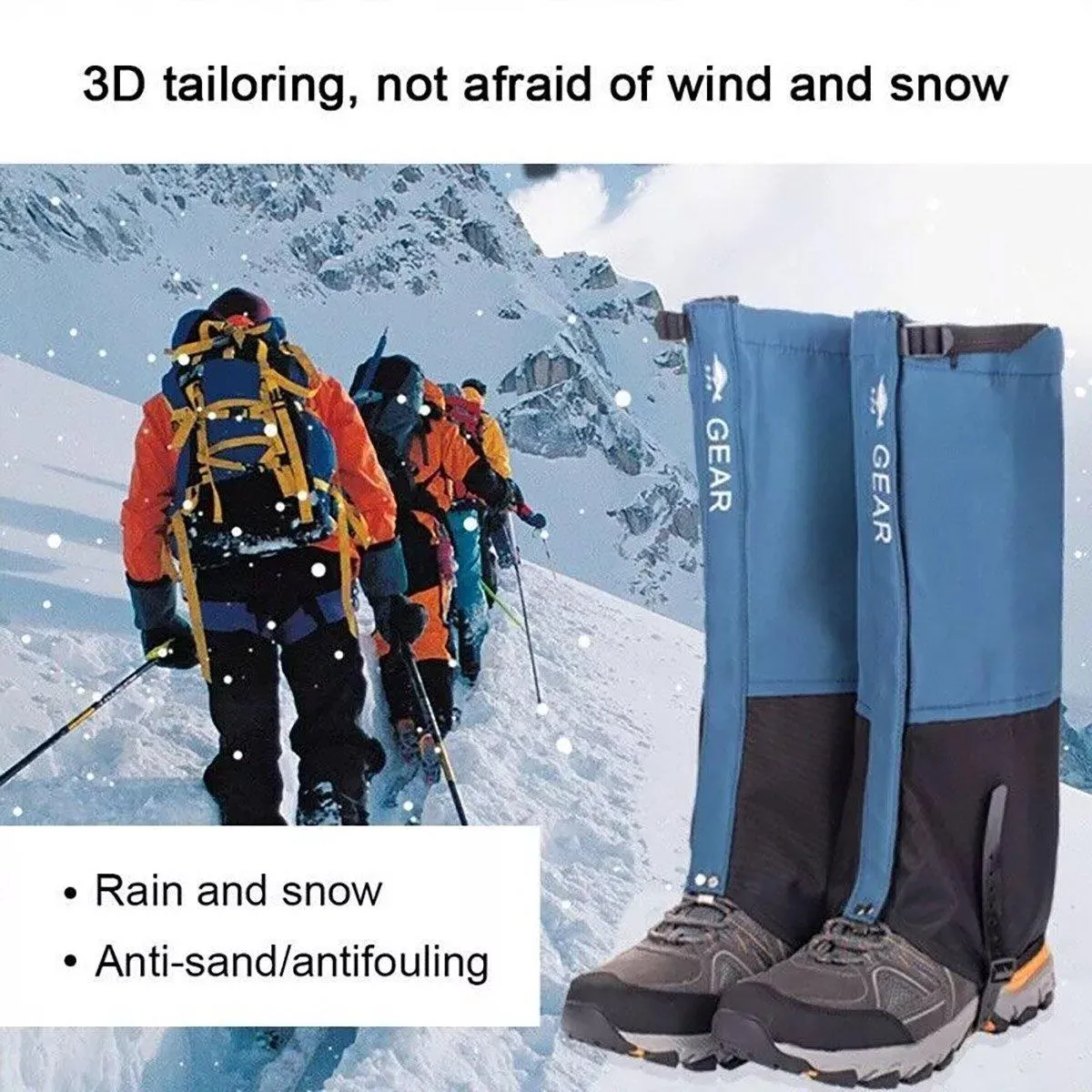 Waterproof Gaiters Snowproof Sandproof Leg Cover Hiking Skiing Outdoor Gear