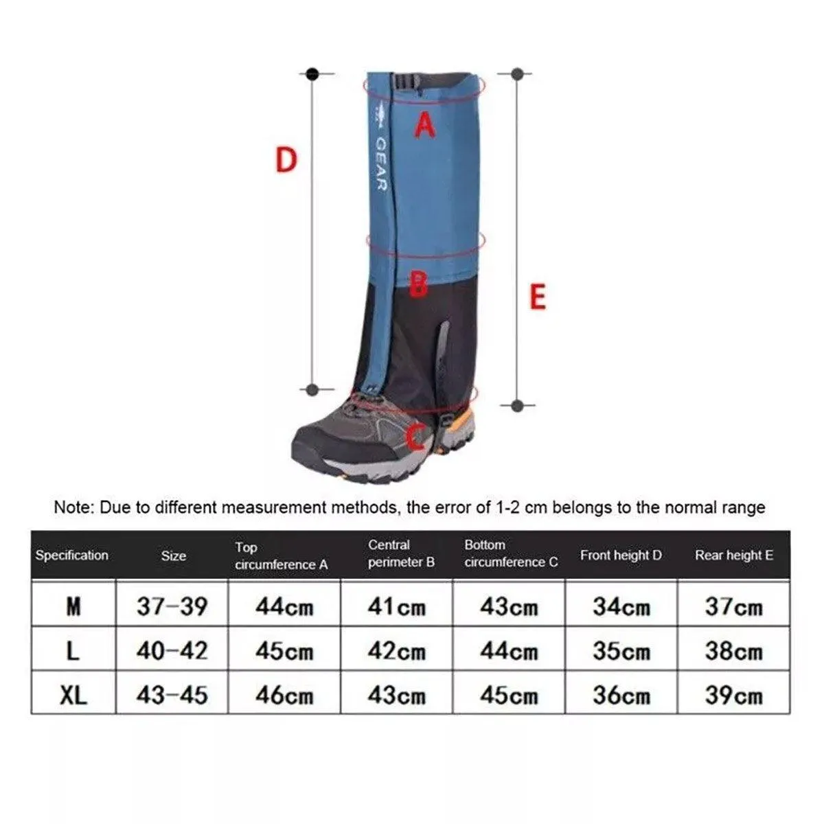 Waterproof Gaiters Snowproof Sandproof Leg Cover Hiking Skiing Outdoor Gear