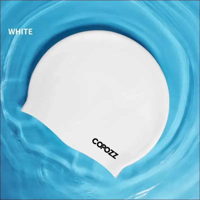 Waterproof silicone swimming cap for long hair women - ear protection - water sports, pool swim hat