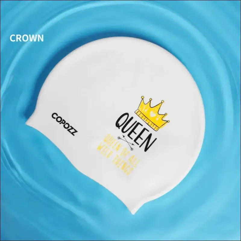 Waterproof silicone swimming cap for long hair women - ear protection - water sports, pool swim hat
