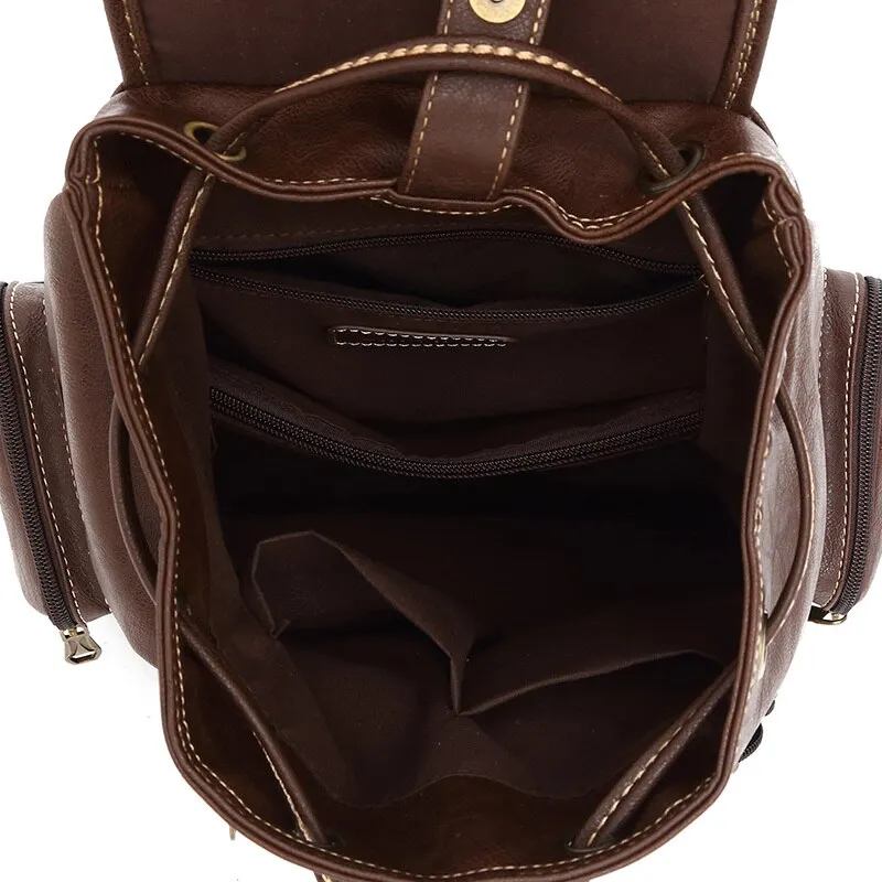 Waterproof Soft PU Leather Backpack