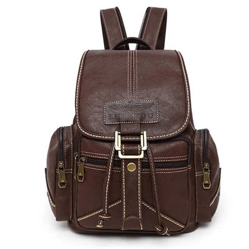Waterproof Soft PU Leather Backpack