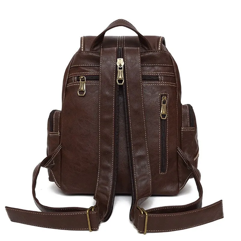 Waterproof Soft PU Leather Backpack