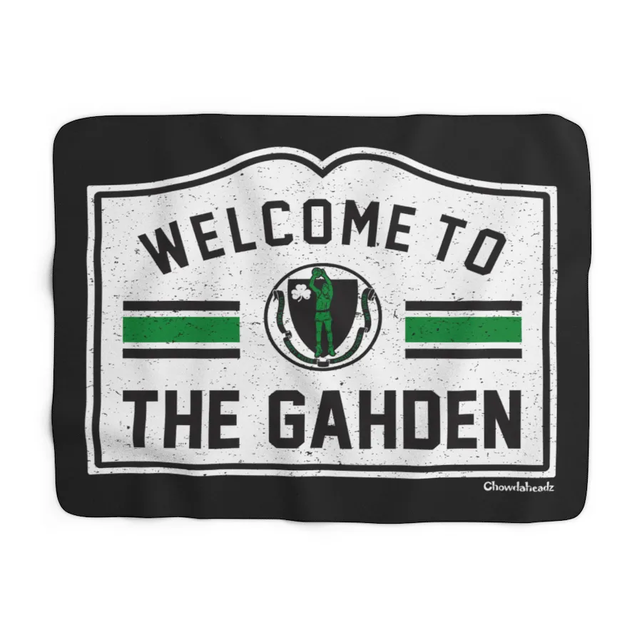 Welcome To The Gahden Basketball Sherpa Fleece Blanket