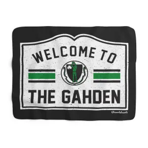 Welcome To The Gahden Basketball Sherpa Fleece Blanket