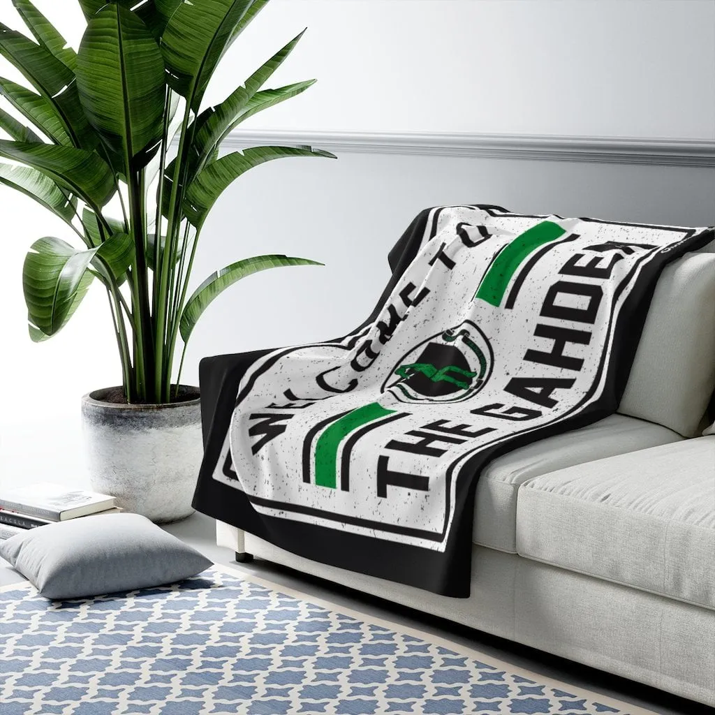 Welcome To The Gahden Basketball Sherpa Fleece Blanket