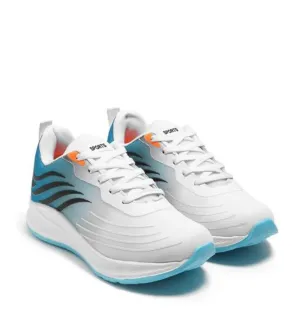 White & Blue Gradient Sports Running Shoes