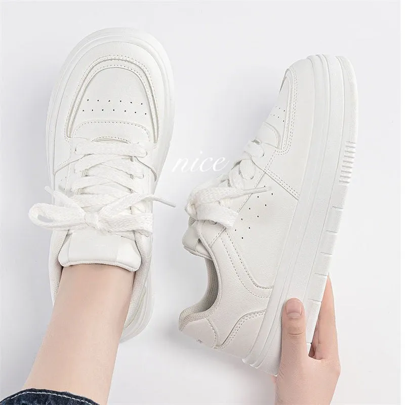 White Female Breathable Tide Design Hight Casual Shoes