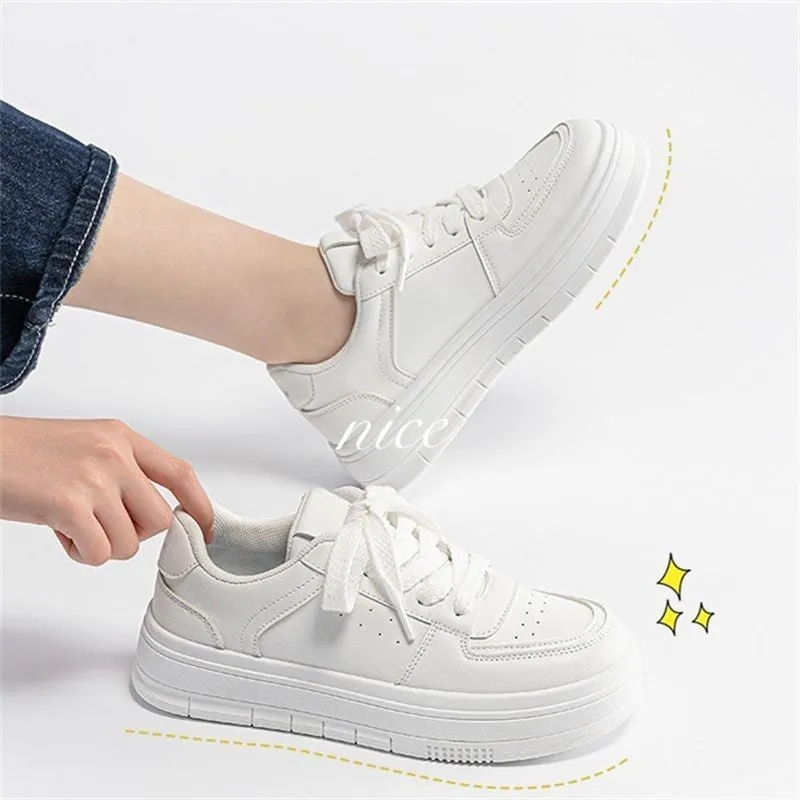 White Female Breathable Tide Design Hight Casual Shoes