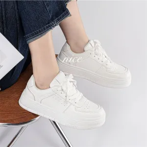 White Female Breathable Tide Design Hight Casual Shoes