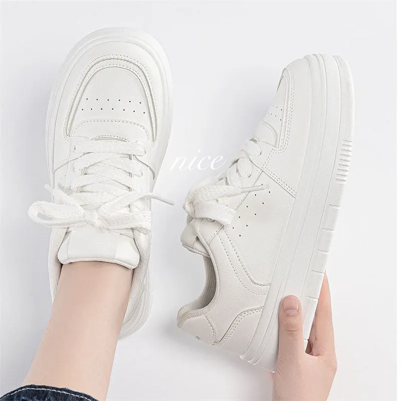 White Female Breathable Tide Design Hight Casual Shoes