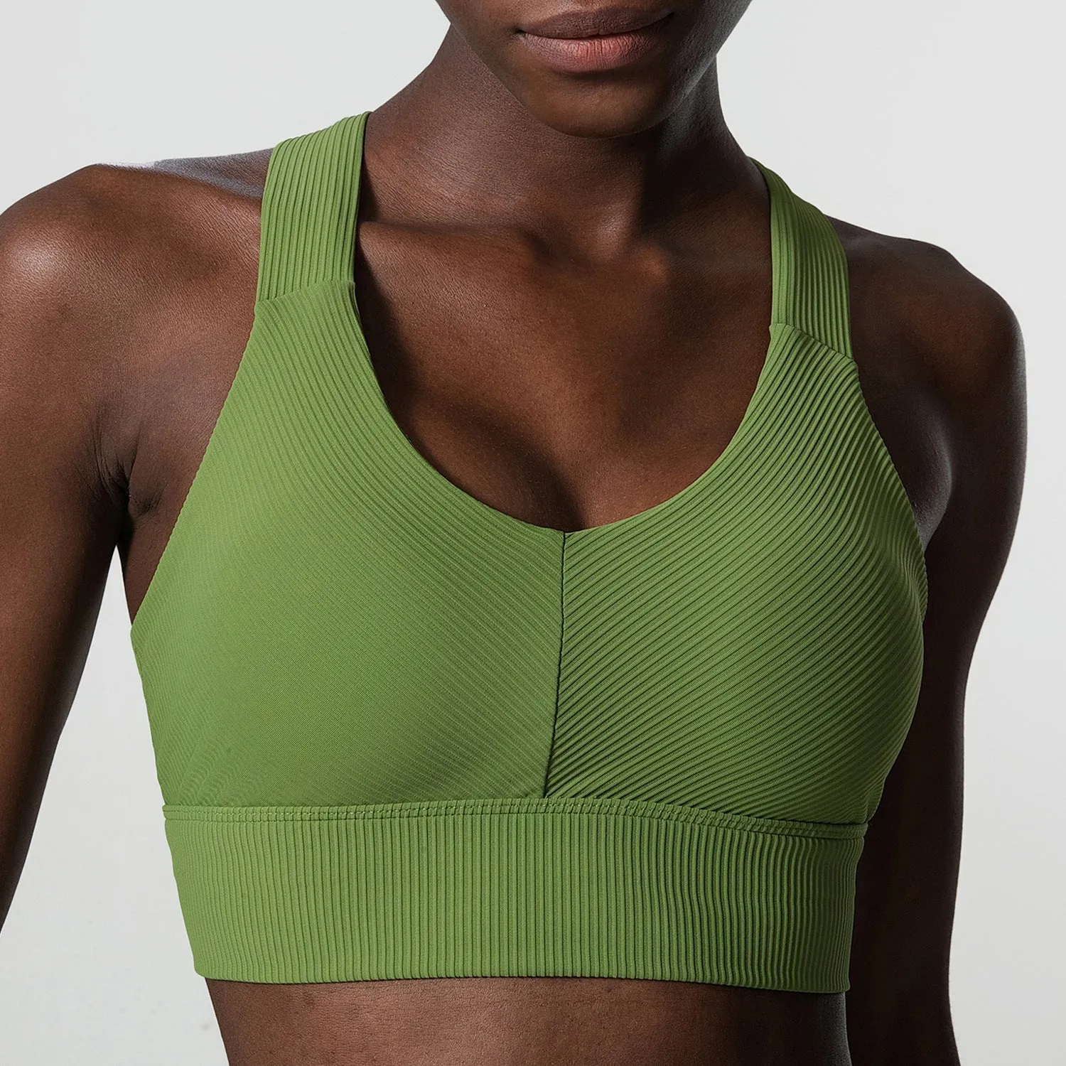 Wide Shoulder Straps I-Back Supportive Fitness Yoga Sports Bra