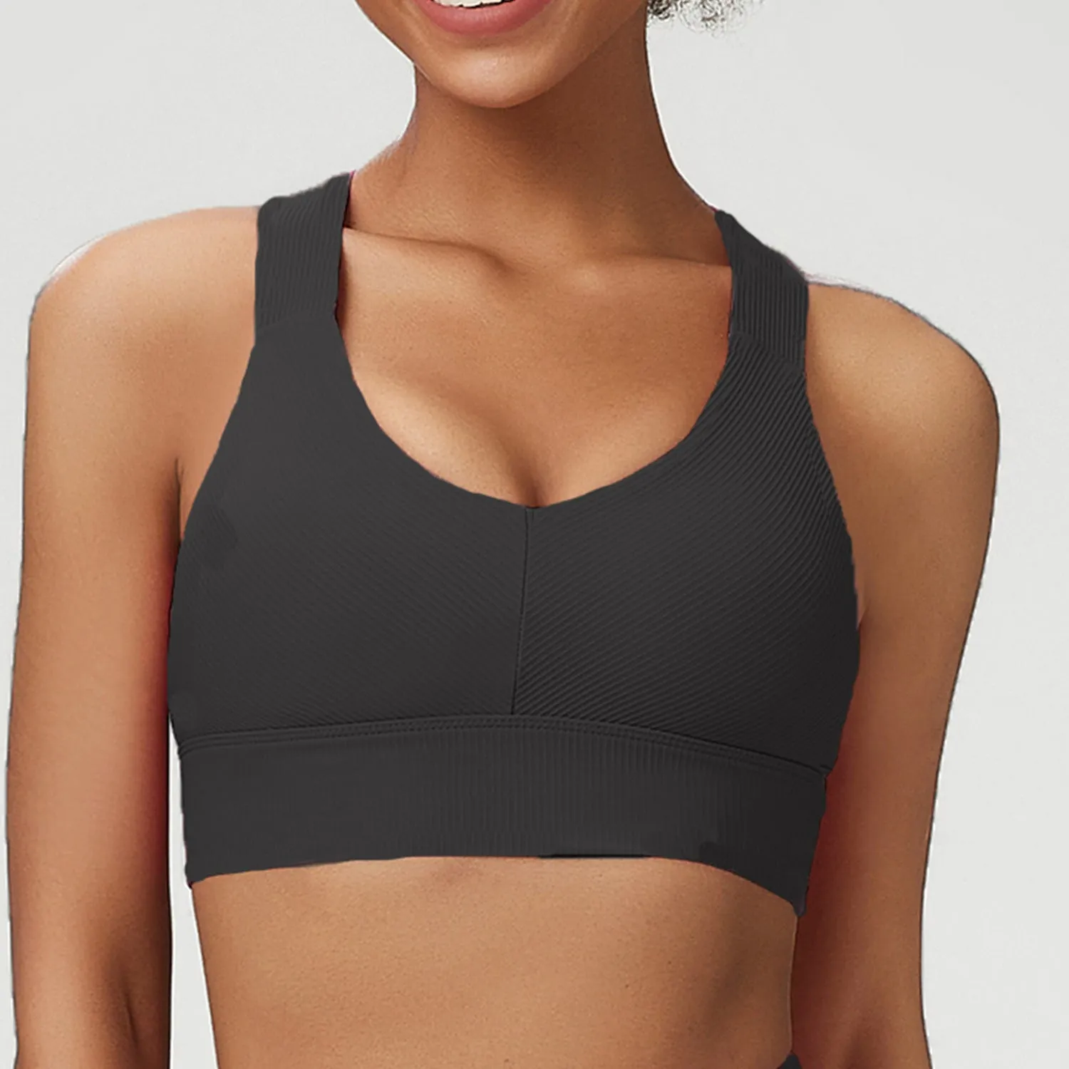 Wide Shoulder Straps I-Back Supportive Fitness Yoga Sports Bra
