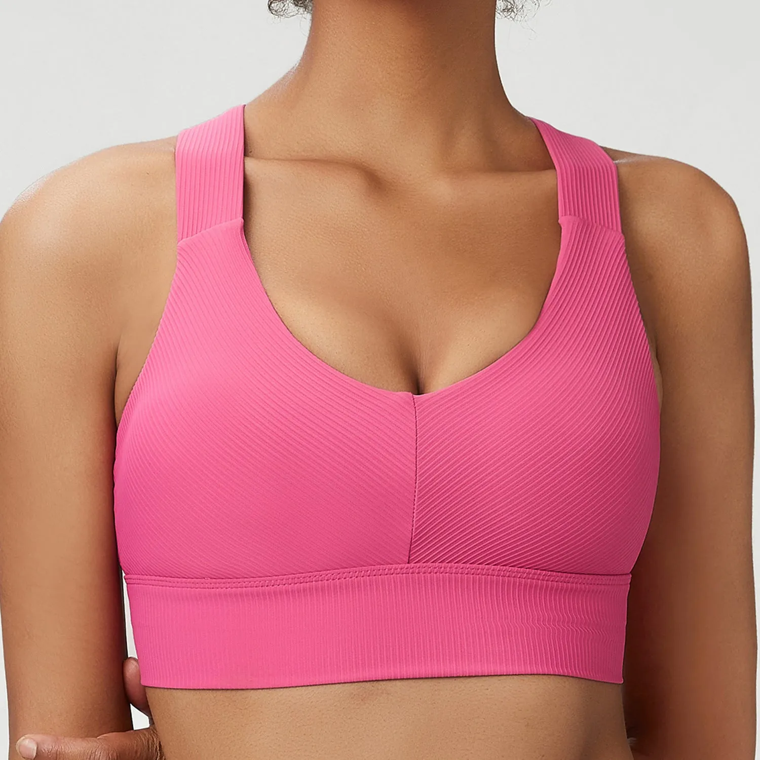 Wide Shoulder Straps I-Back Supportive Fitness Yoga Sports Bra