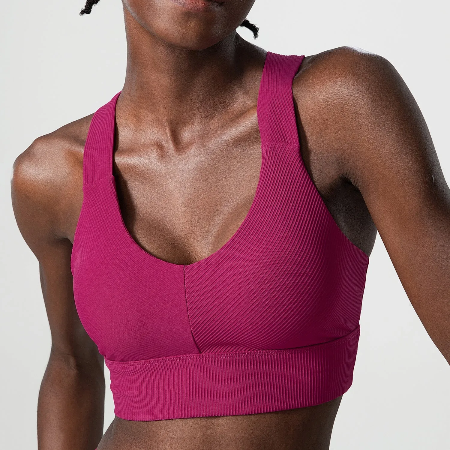 Wide Shoulder Straps I-Back Supportive Fitness Yoga Sports Bra