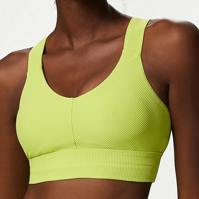 Wide Shoulder Straps I-Back Supportive Fitness Yoga Sports Bra