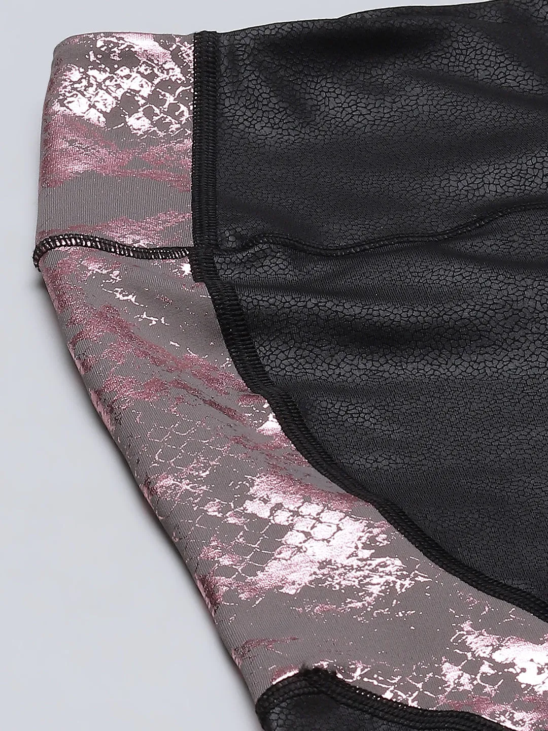 Women Black Animal Printed Slim Fit High-Rise Training Sports Shorts