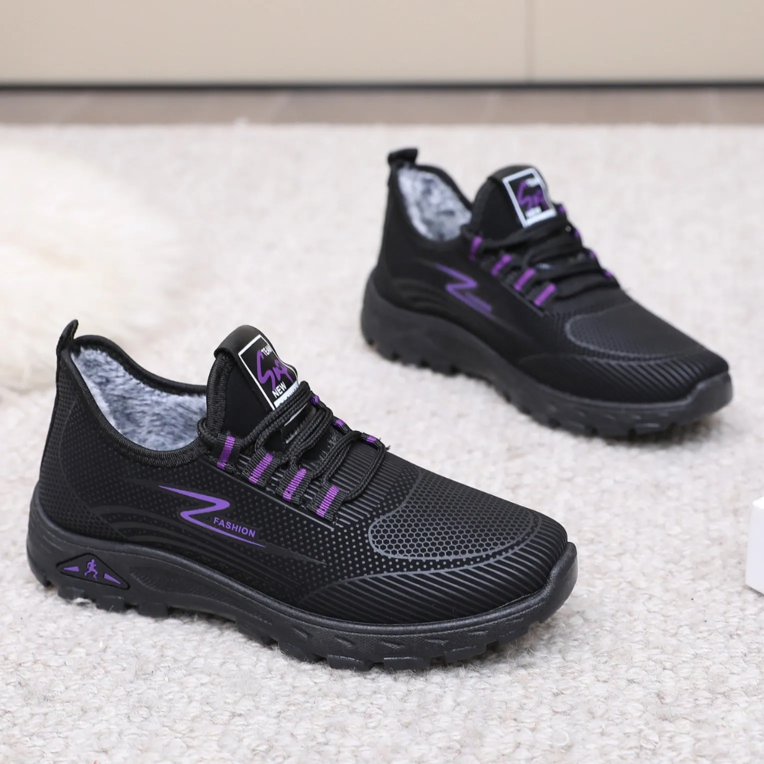 Women's Cow Waterproof Surface Female Fleece-lined Thick Women's Shoes