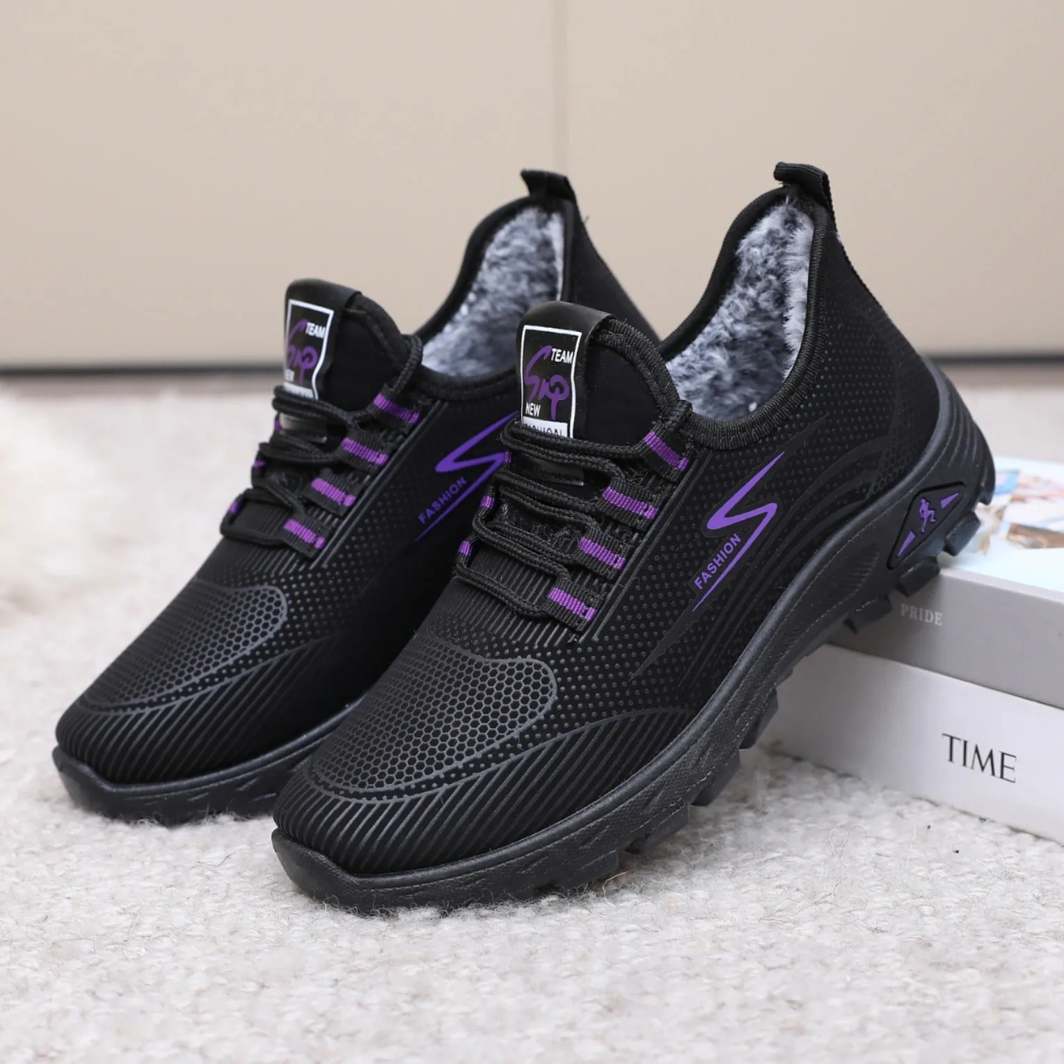Women's Cow Waterproof Surface Female Fleece-lined Thick Women's Shoes