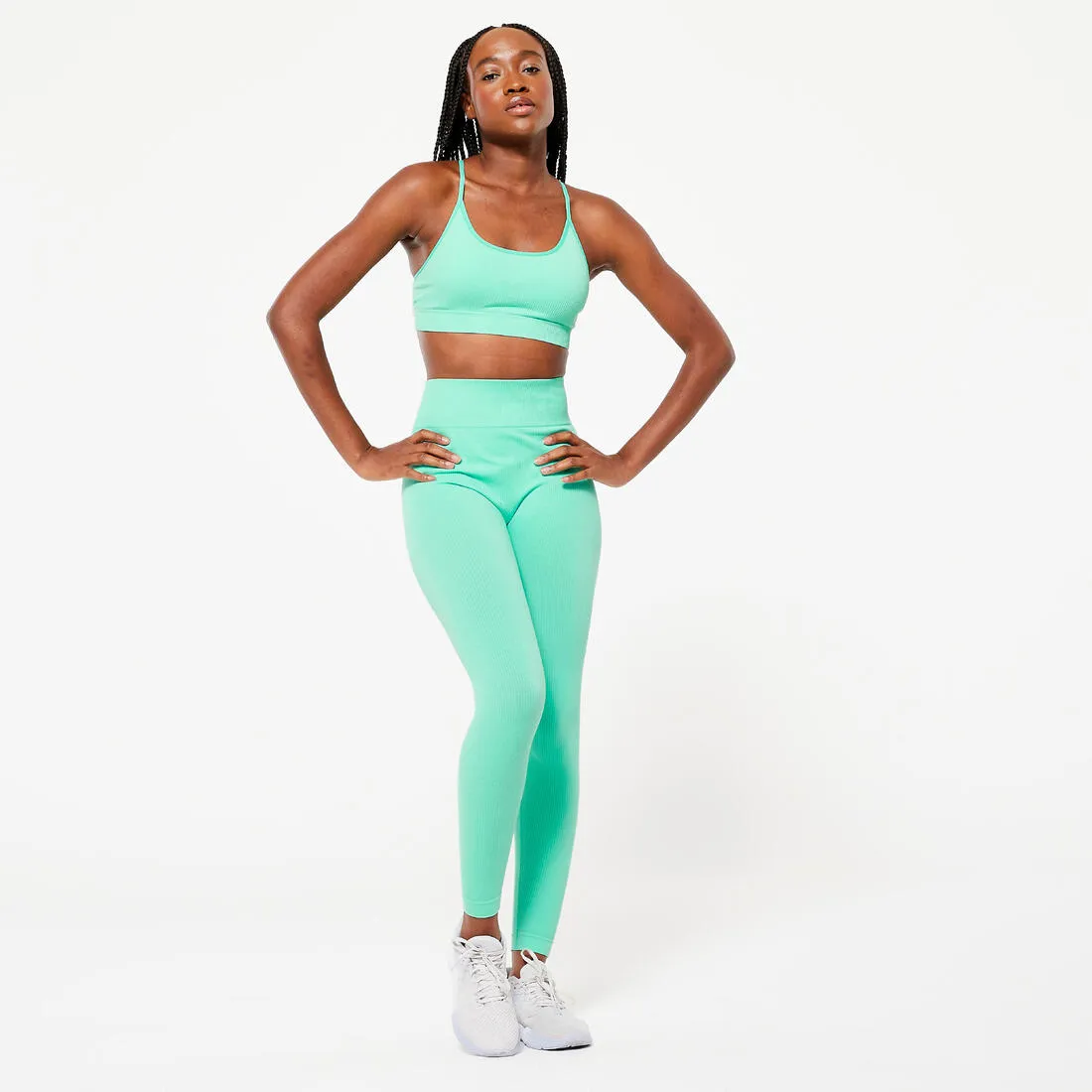 Women's Light Support Seamless Ribbed Sports Bra