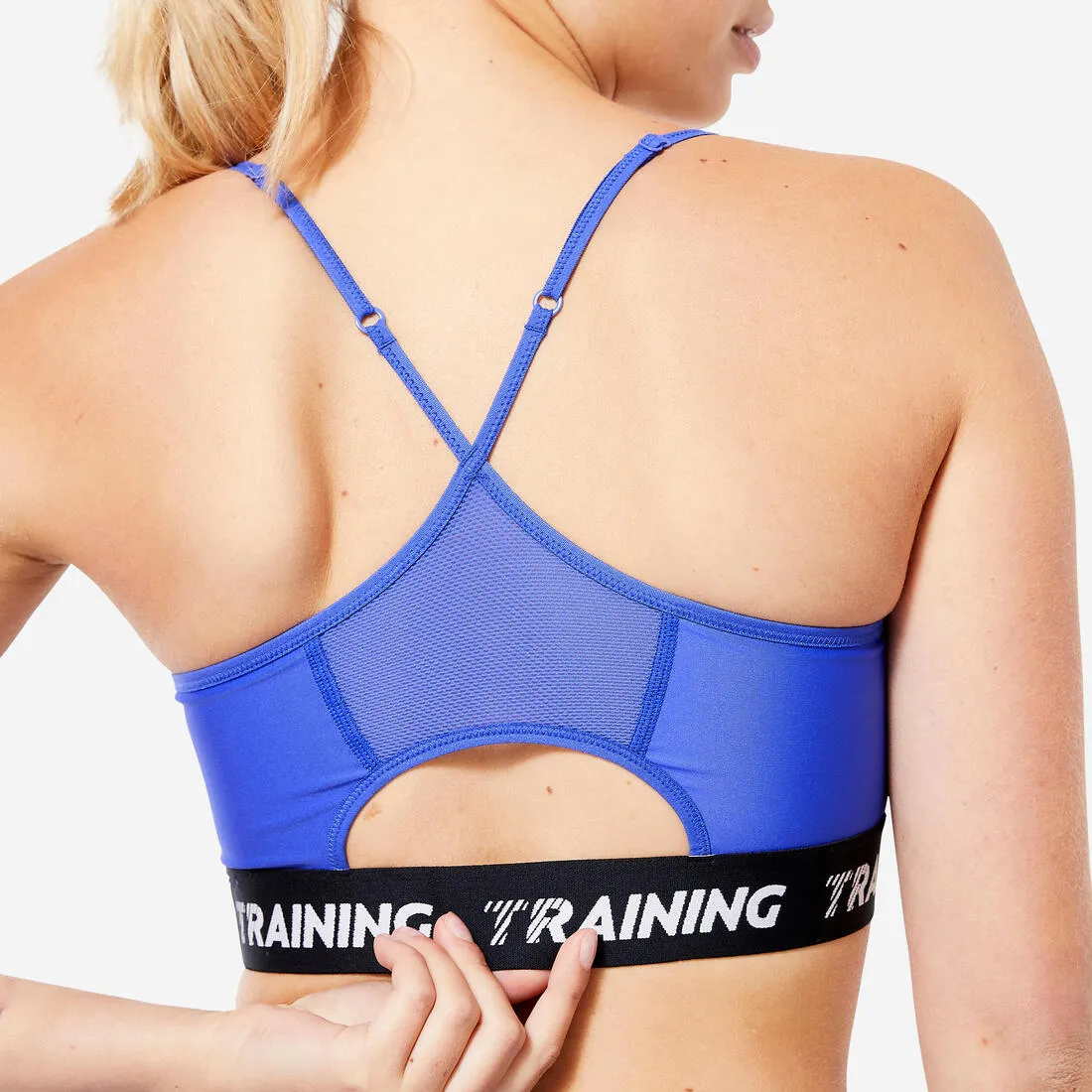 Women's Light Support Sports Bra with Thin Crossover Straps