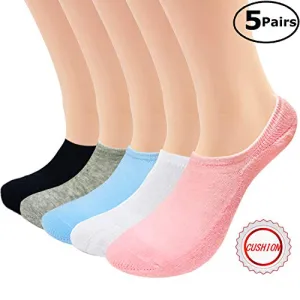 Women's No Show Cushion Socks,Low Cut Invisible Anti-Slid Casual Cotton Socks | Actinput