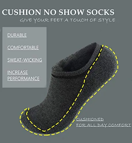 Women's No Show Cushion Socks,Low Cut Invisible Anti-Slid Casual Cotton Socks | Actinput