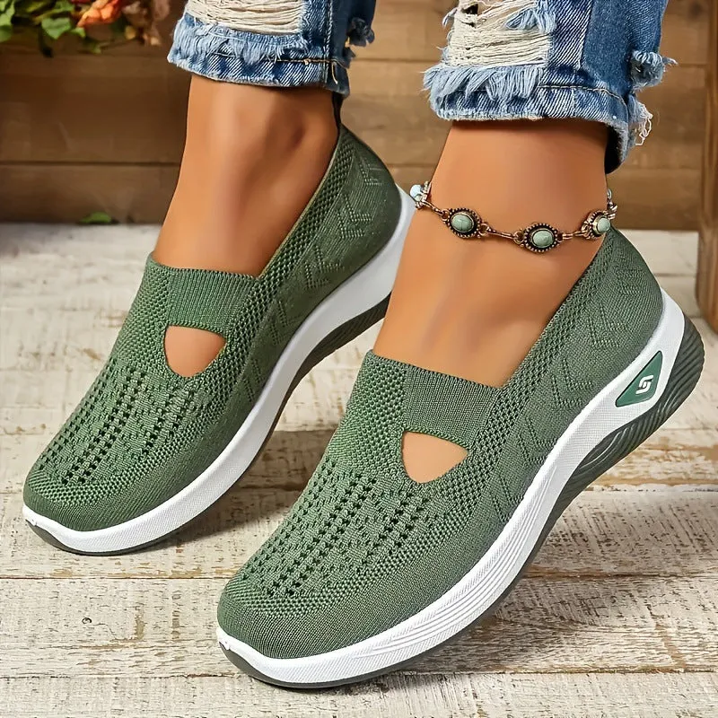 Women's Size Comfortable Cloth Slip-on Fly Woven Casual Shoes