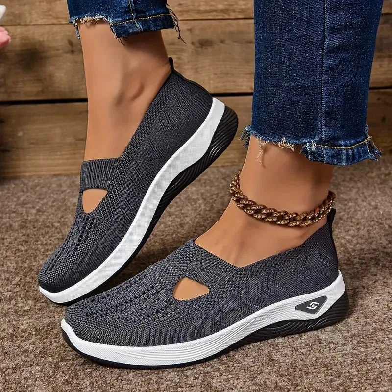 Women's Size Comfortable Cloth Slip-on Fly Woven Casual Shoes