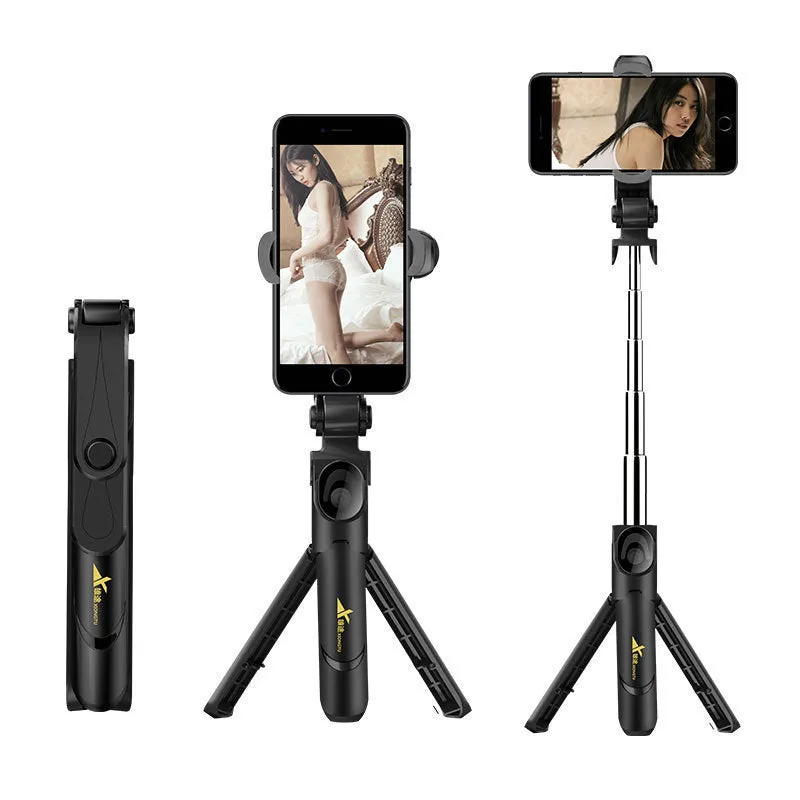 XT09 Tripod Stand Extendable 360?? Rotation Self-timer Bluetooth Selfie Stick Monopod Foldable Live XT10 Mobile Phone Bracket XT09 green