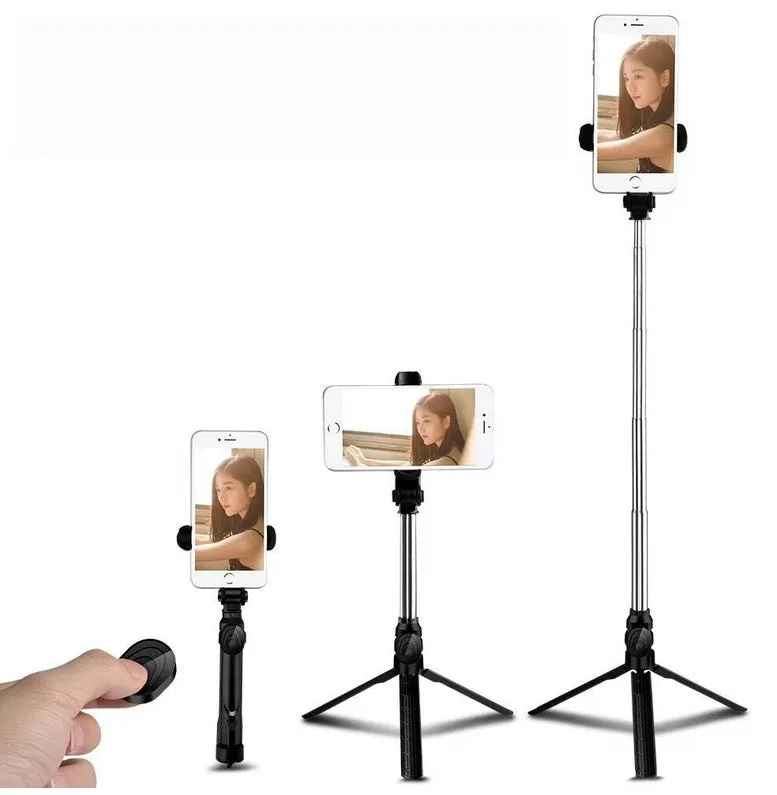 XT09 Tripod Stand Extendable 360?? Rotation Self-timer Bluetooth Selfie Stick Monopod Foldable Live XT10 Mobile Phone Bracket XT09 green