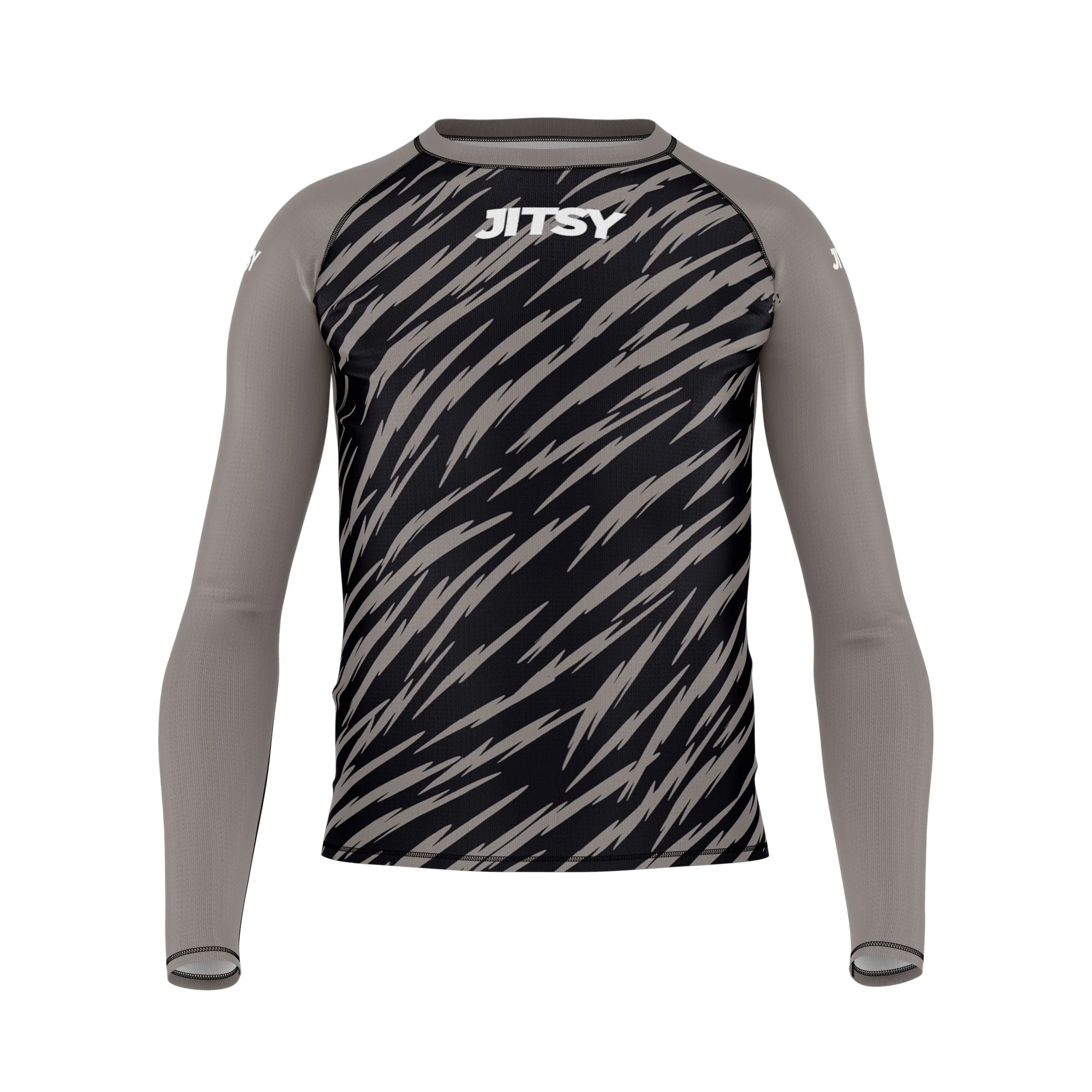 Zaps Ranked BJJ Rash Guard - Kids - Grey