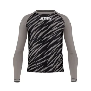 Zaps Ranked BJJ Rash Guard - Kids - Grey